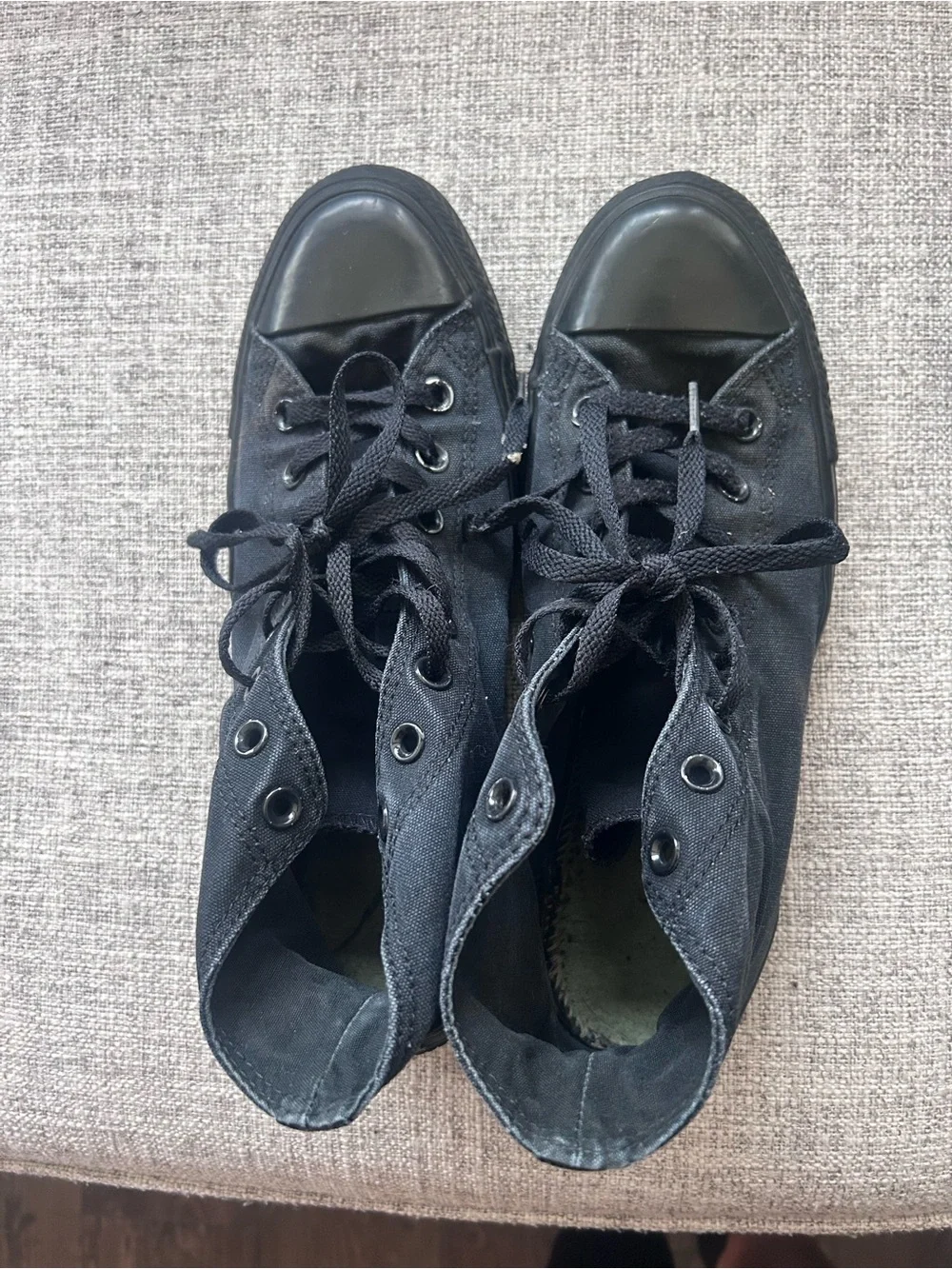 Men’s Black Canvas High-Top Sneakers